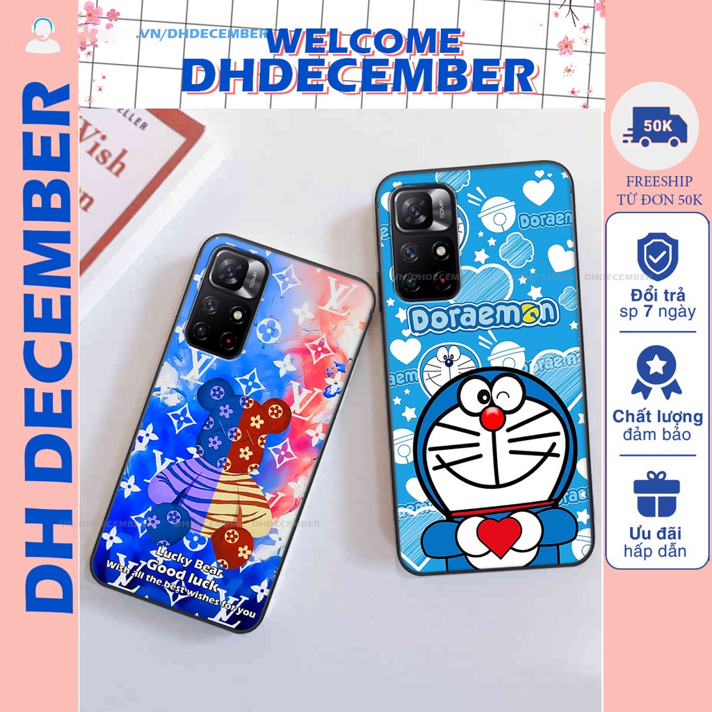 Ốp lưng Xiaomi REDMI NOTE 11S 5G in hình gấu K@ws, gấu nâu, dor@emon RẺ- ĐẸP- BỀN