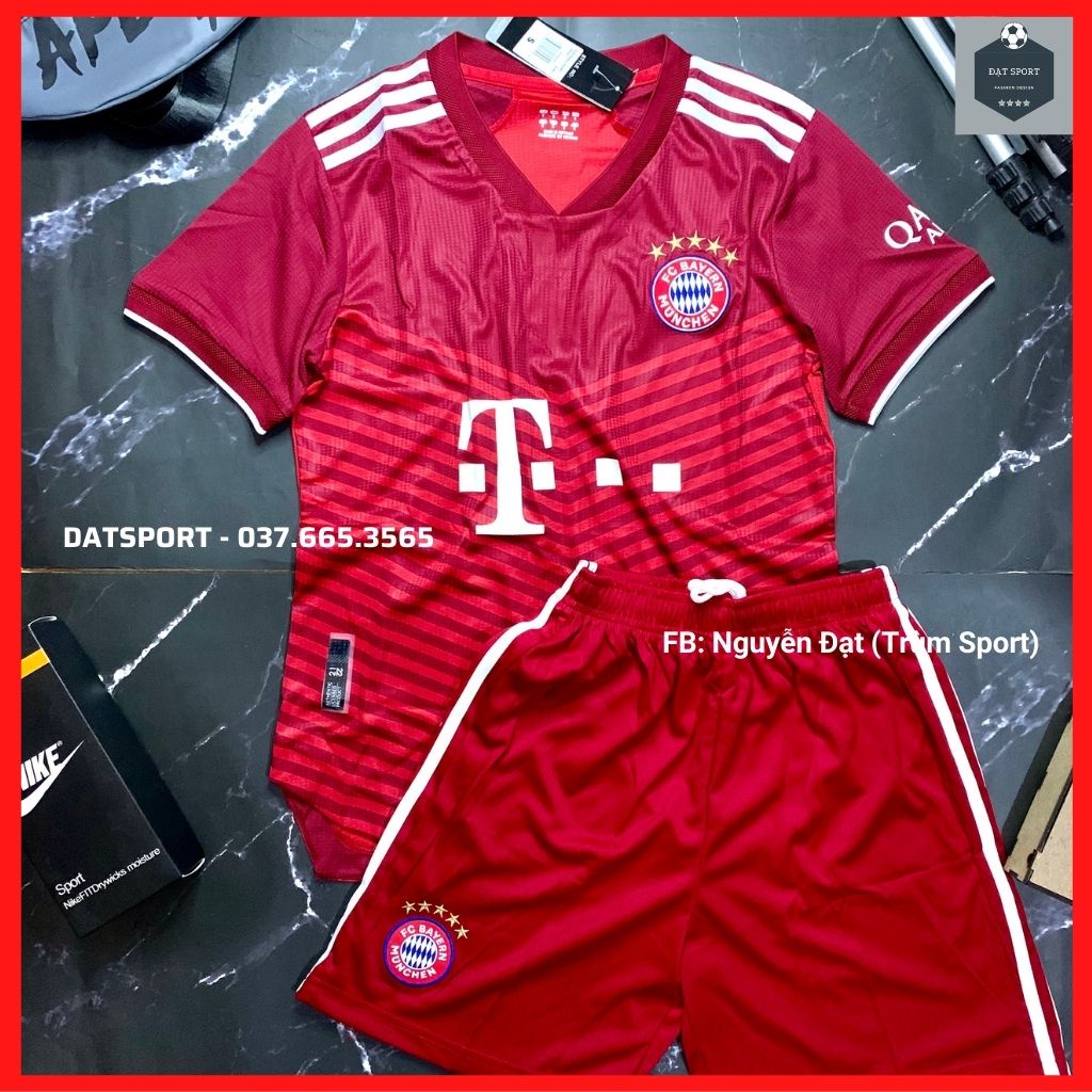 Bộ Áo Đấu Bayern Munich 21/22⚡RẺ VÔ ĐỊCH⚡ Bộ Quần Áo Bóng Đá CLB Bayern Đỏ Sân Nhà 2021/22 Vải Ga Thái Xịn Xò