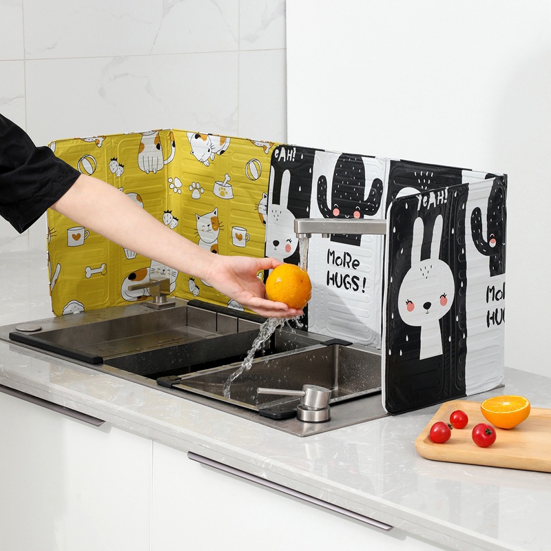 Miếng chắn dầu mỡ bếp ga họa tiết cực xinh Tấm chắn gió bếp ga mini tiện lợi