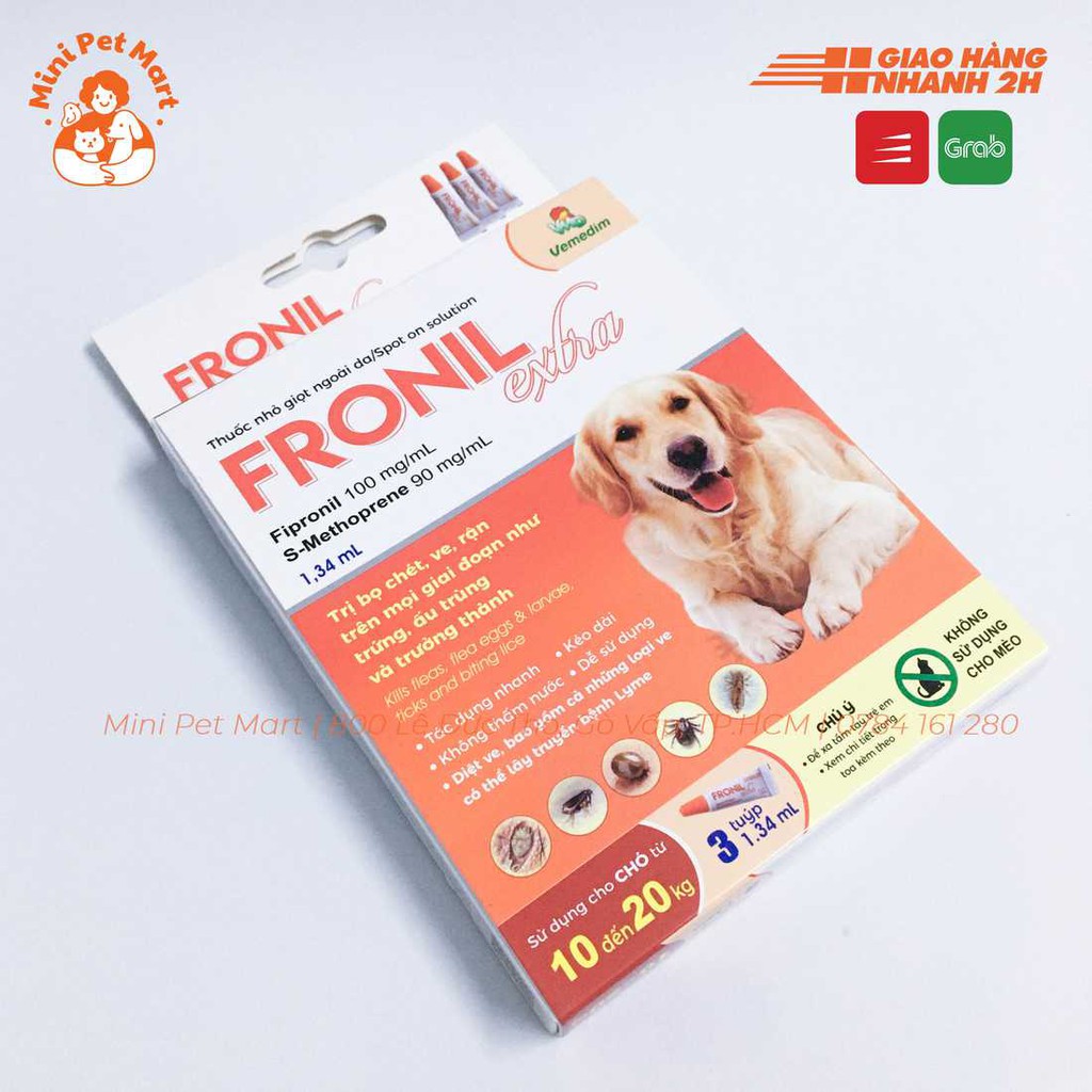 FRONIL EXTRA - Thuốc nhỏ trị ve, rận, bọ chét, trứng ve và ấu trùng cho chó