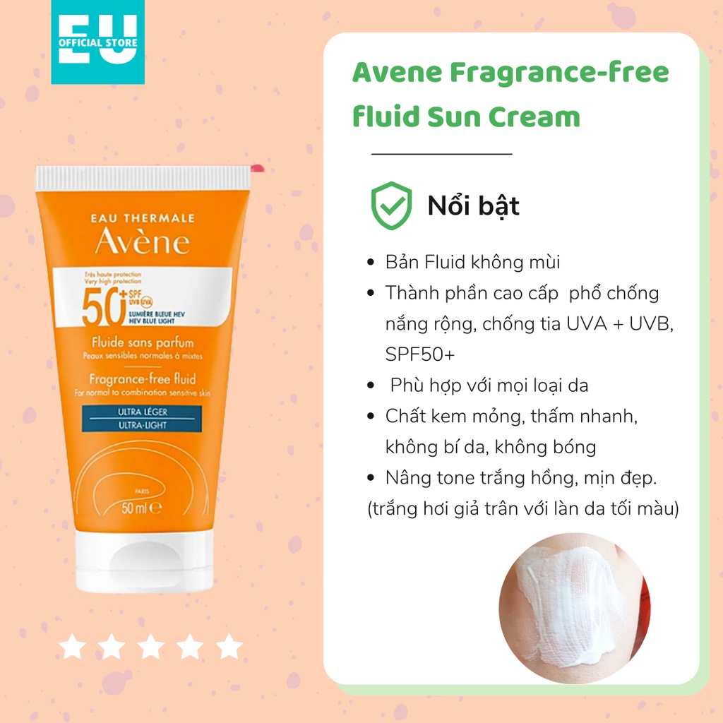 Kem Chống Nắng Avene Dry Touch Fluide /Avene Mattifying Cleanance SPF50+
