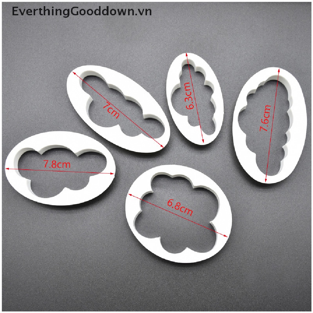 Bộ 5 Khuôn Cắt Bánh Quy Hình Đám Mây 3D