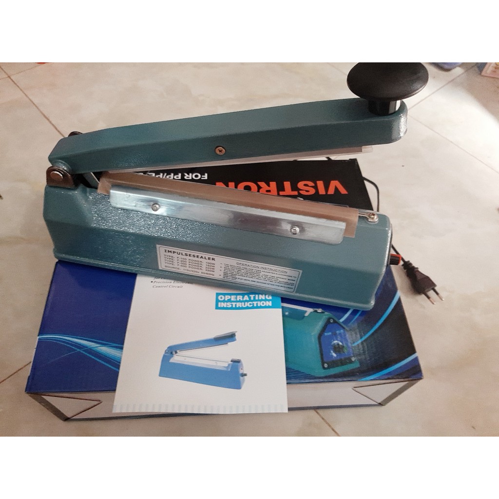 MÁY ÉP MIỆNG TÚI PFS 20CM VỎ SẮT - HÀNG CHÍNH HÃNG, BẢO HÀNH 03 THÁNG, máy ép túi zip bạc, máy ép bọc, may hàn túi