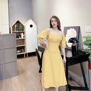 Đầm xếp li ngực form dài 4 màu (kèm hình thật)