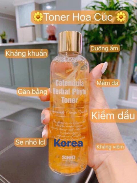 Toner chiết xuất từ cánh hoa cúc hot hit SNO Calendula Herbal Phyto Toner