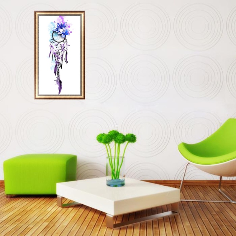 Bộ Tranh Đính Đá 5D Họa Tiết Chuông Gió Độc Đáo DIY Dùng Trang Trí Nhà Cửa