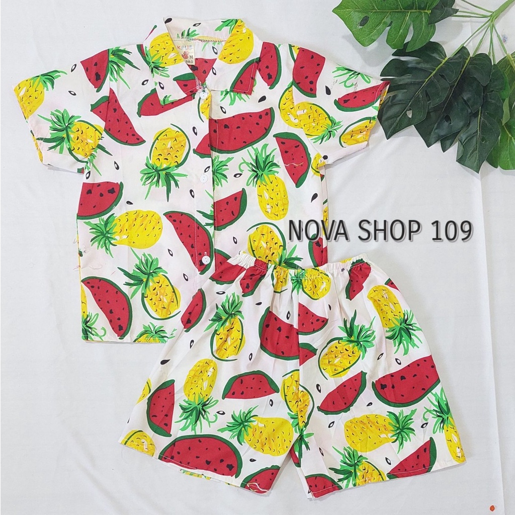 Bộ đồ trái cây đi biển cho bé xinh xắn từ 14-17kg.