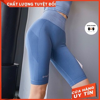 Quần legging đùi [VIDEO THẬT] Quần ngố tập Gym, Yoga Active cạp phối màu