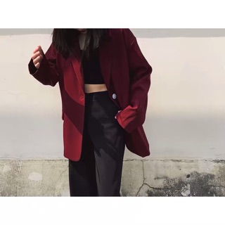 Áo Blazer đỏ đô một cúc