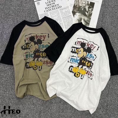 Áo phông phối màu pha cổ viền