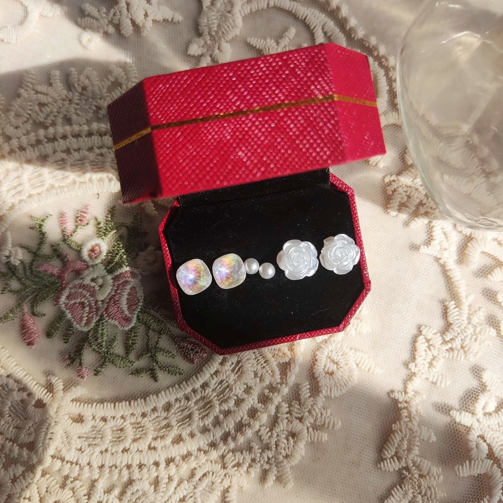 Set 3 Khuyên Tai Đính Ngọc Trai Giả Thời Trang