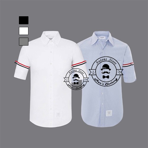 Sơ mi Thom Browne Cộc Tay Vạch Tay 2 Bên
