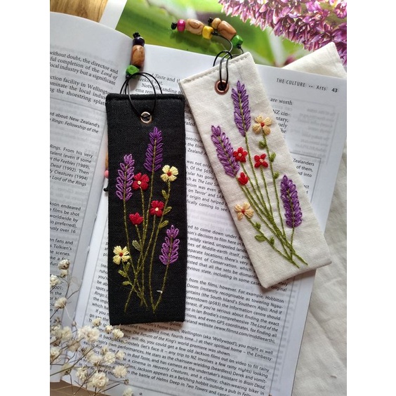 DIY Kẹp sách thêu hoa lá - KIT THÊU TAY THỦ CÔNG COMBO kẹp sách hoa cỏ mùa THU- MIE handmade shop