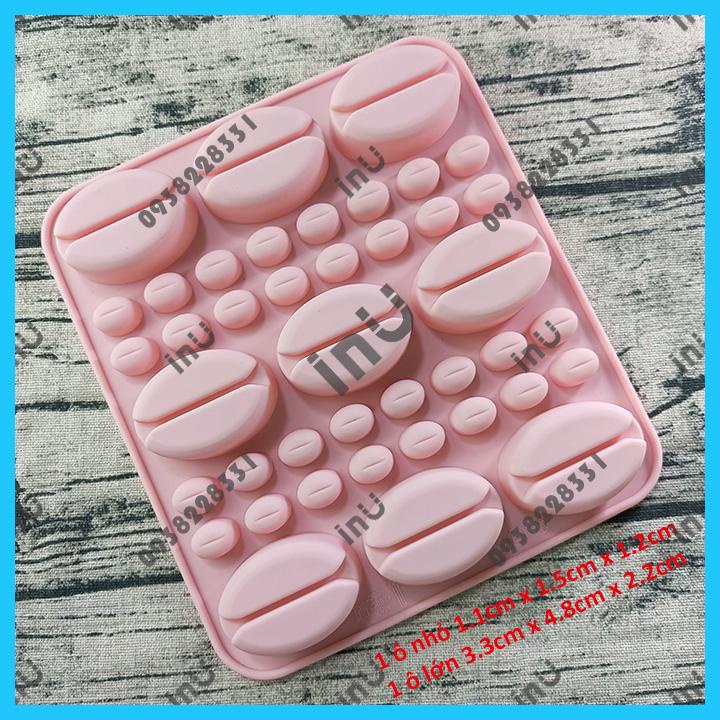 HCM - Khuôn silicon hạt cà phê làm bánh, socola, thạch rau câu, kẹo dẻo cà phê BSI