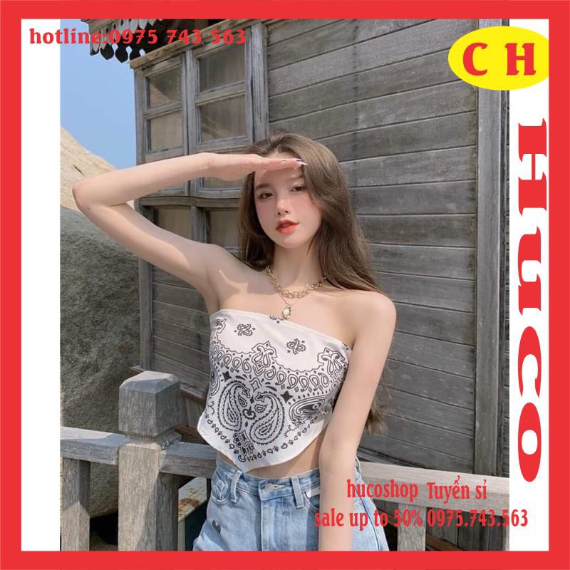 [ẢNH THẬT] Áo Yếm croptop thổ cẩm nữ chất bozip dày dặn Khăn yếm quây ngực hở lưng chun form body sexy chuẩn ảnh