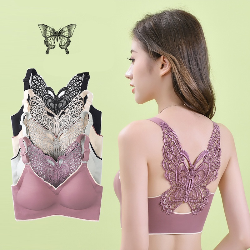 Áo Lót Su Bra Bigsize ren thêu bướm size 40- 90 kg