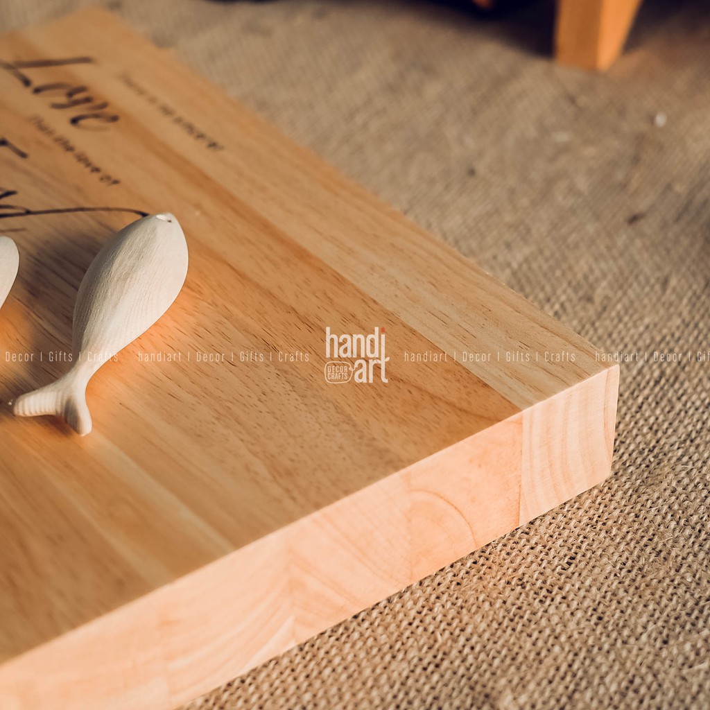 Thớt vuông gỗ tự nhiên - Thớt gỗ vuông trang trí - square wooden cutting board