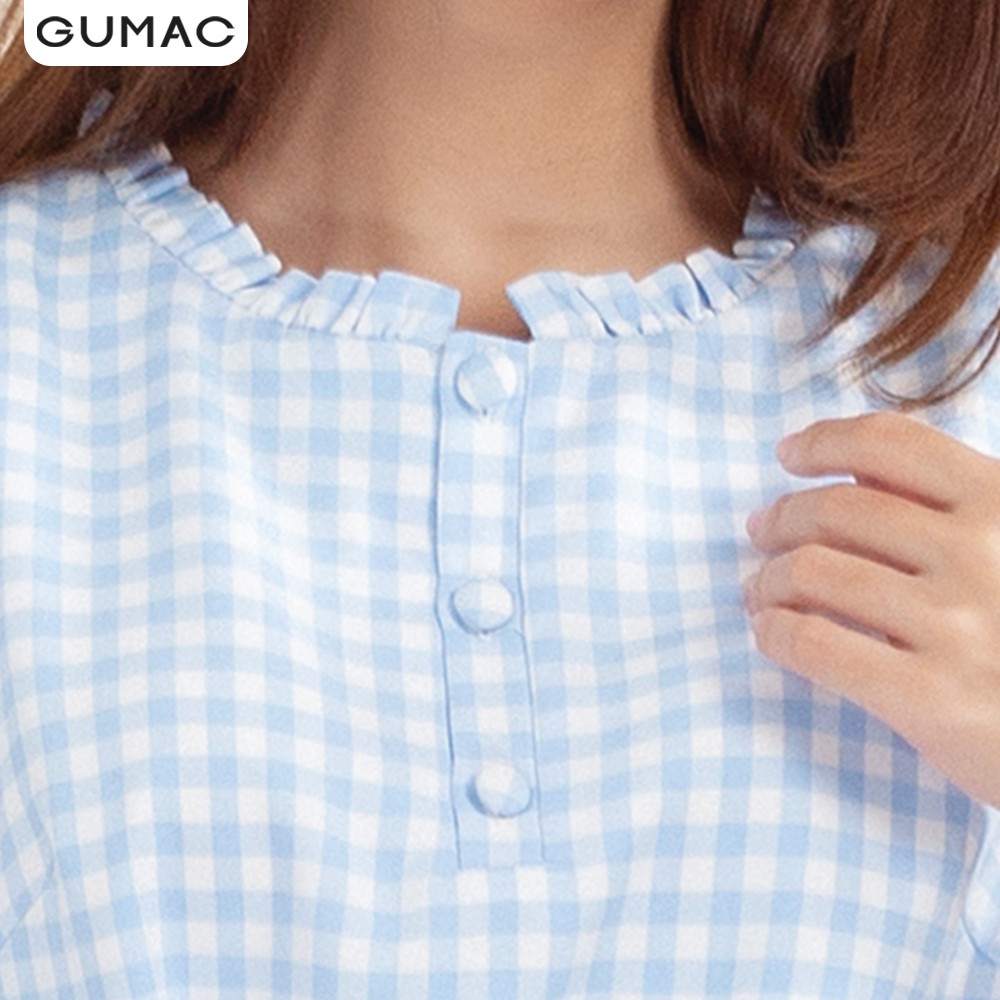 [Mã WAGU12 giảm 20% tối đa 50k đơn 150k] Đầm caro suông tay phồng DA1016 GUMAC | BigBuy360 - bigbuy360.vn