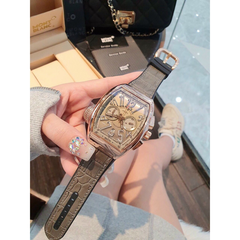 (Bảo hành 12 tháng) Đồng hồ Franck muller nam, dây da chạy full kim, máy nhật, bảo hành 12 tháng