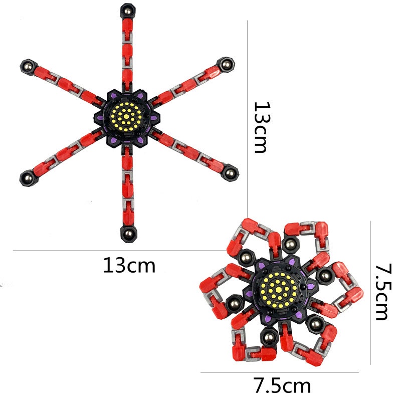 Đồ chơi con quay spiner robot biến hình 6 cánh có đèn led phát sáng đồ chơi giải trí giúp giảm căng thẳng dochoigo.vn