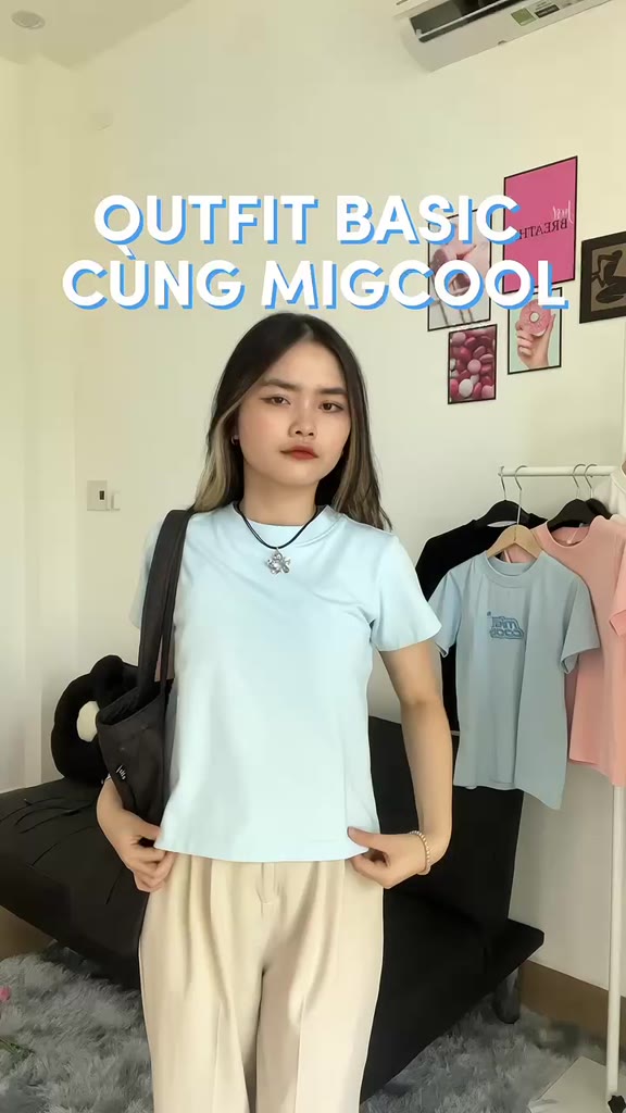 Áo Baby Tee trơn BASIC x MIGCOOL, áo thun nữ basic 100% cotton dày dặn TR01 | BigBuy360 - bigbuy360.vn