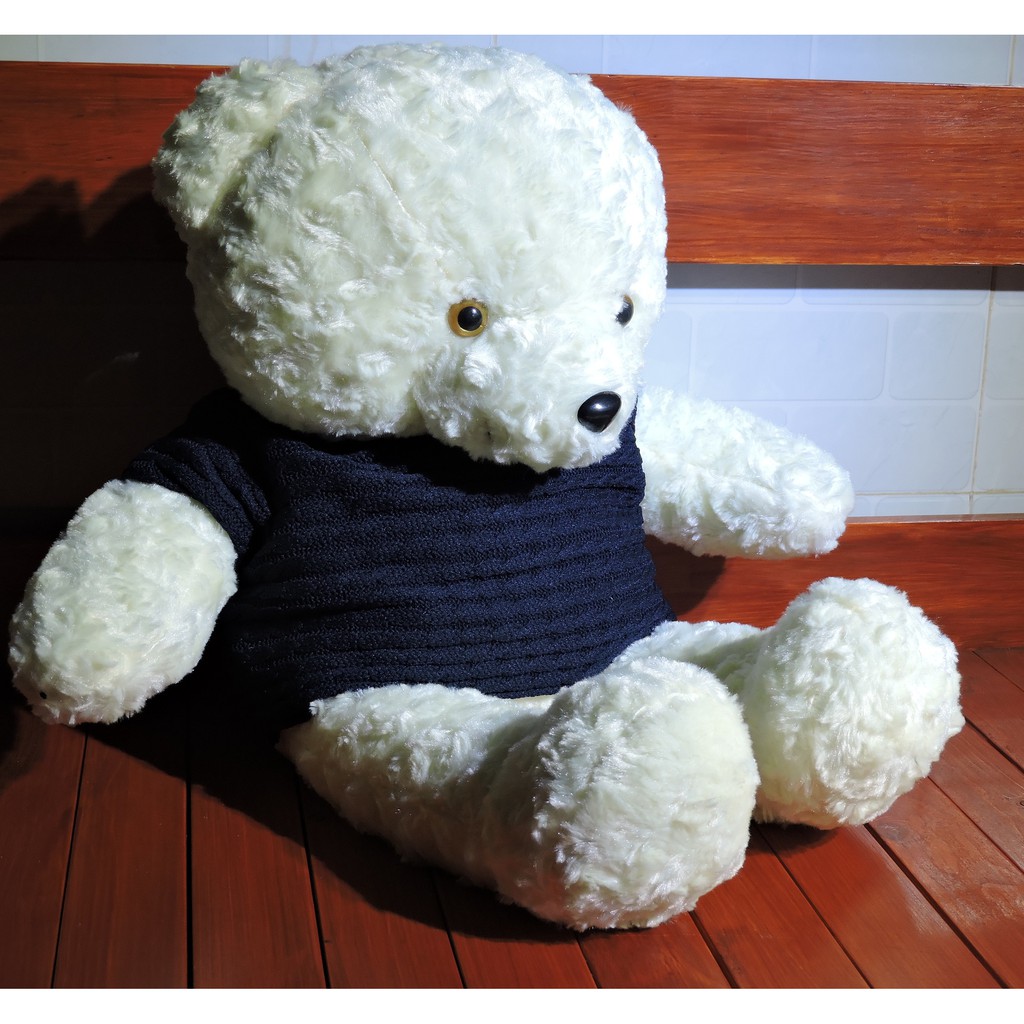 Gấu Bông, Thú Nhồi Bông Áo Len Lông Xoắn Size Trung Teddy Bear