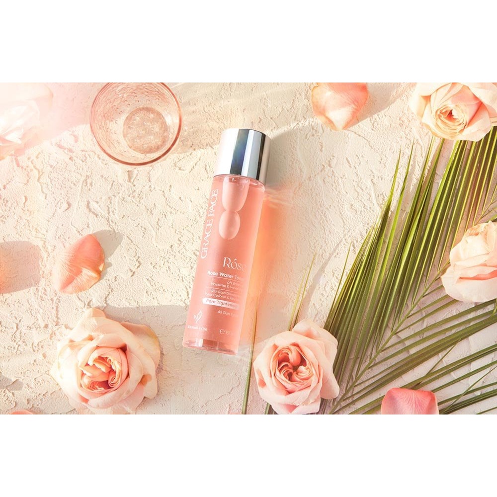 Nước hoa hồng cân bằng pH dưỡng ẩm se khít lỗ chân lông Grace Face Rose Water Toner 150ml