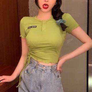 ✨Croptop Rút Dây 1 Bên Logo