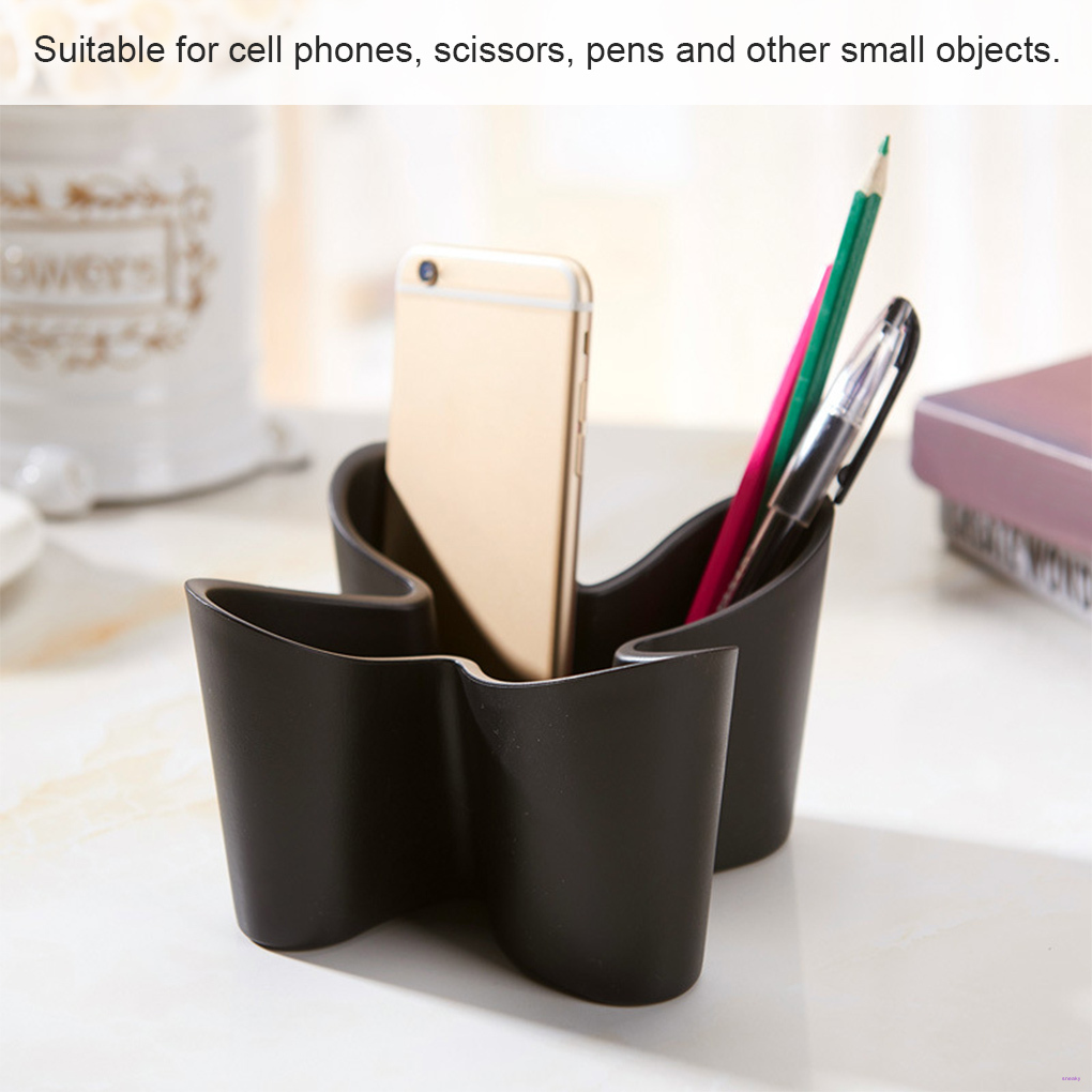 sneaky.Storage Box Office Desktop Organizer Plastic Remote Control Phone Holder Case for Bedroom, Black