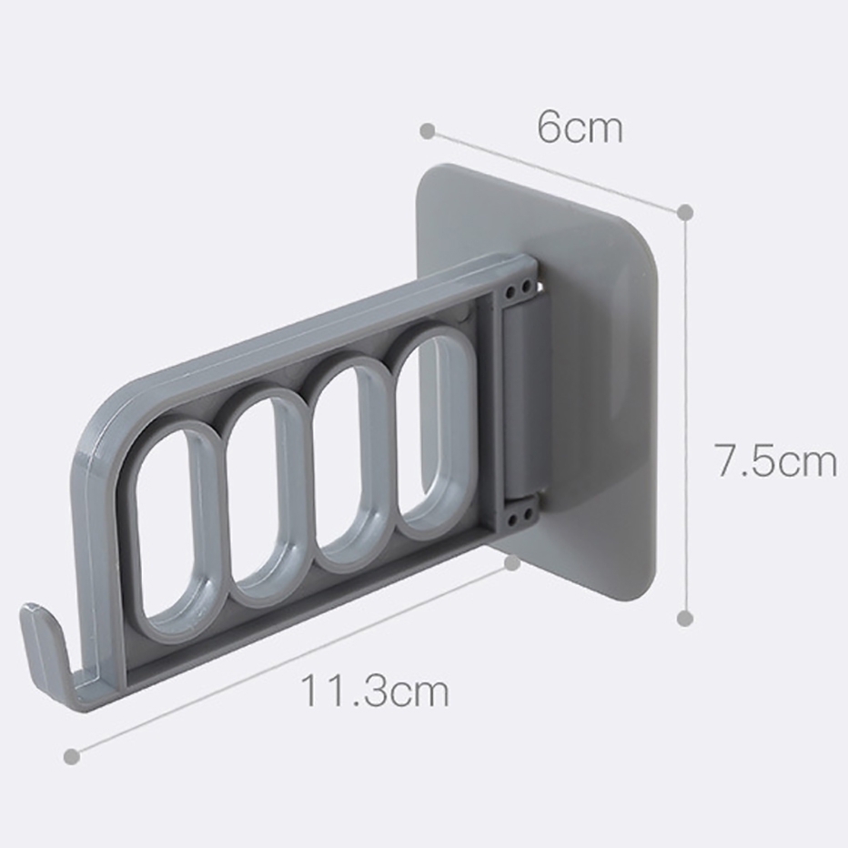 Móc dán tường chia nhiều ô treo móc quần áo tiện lợi