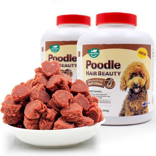 [Lọ 450g] Bánh thưởng dưỡng lông chó Poodle - Poodle Hair Beauty - Thức ăn chó mèo CutePets