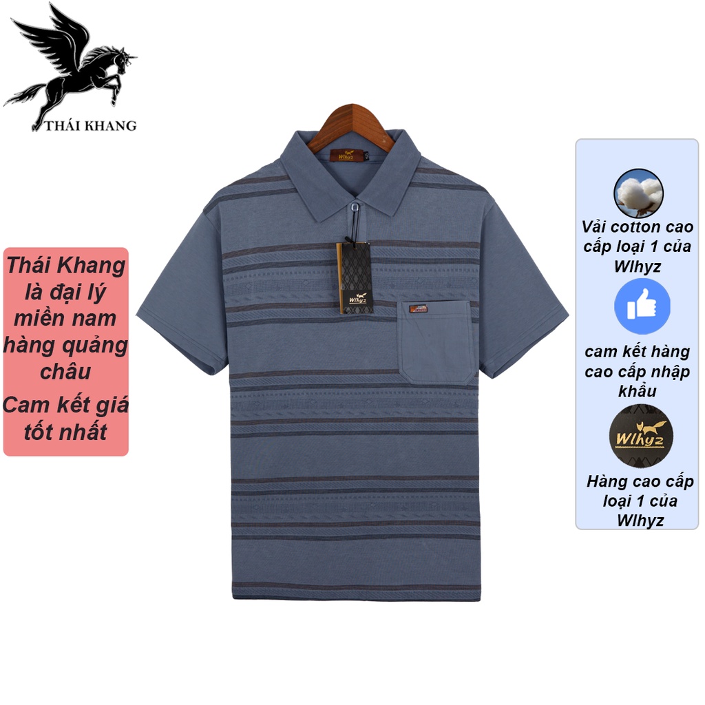 Áo polo nam quảng châu cao cấp LOẠI 1 của Wlhyz loại áo thun nam cổ tàu trung niên form rộng TQC8