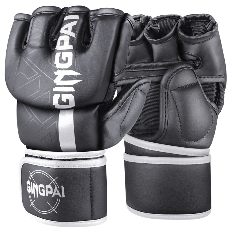 GINGPAI Găng Tay Hở Ngón Dùng Tập Boxing / Muay Thái Chất Lượng Cao