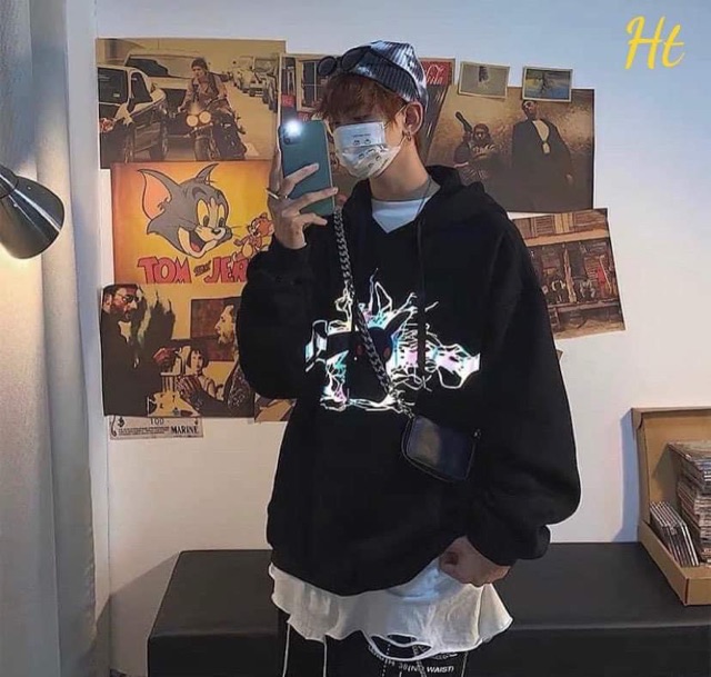 Áo hoodie phản quang 7m mèo sét H2Q877