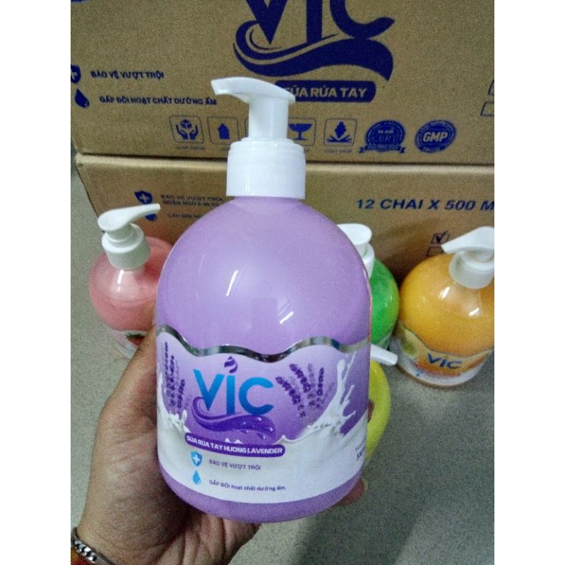 Nước rửa tay VIC 500ml⚡có 6 mùi hương thơm dễ chịu⚡chống vi khuẩn hiệu quả