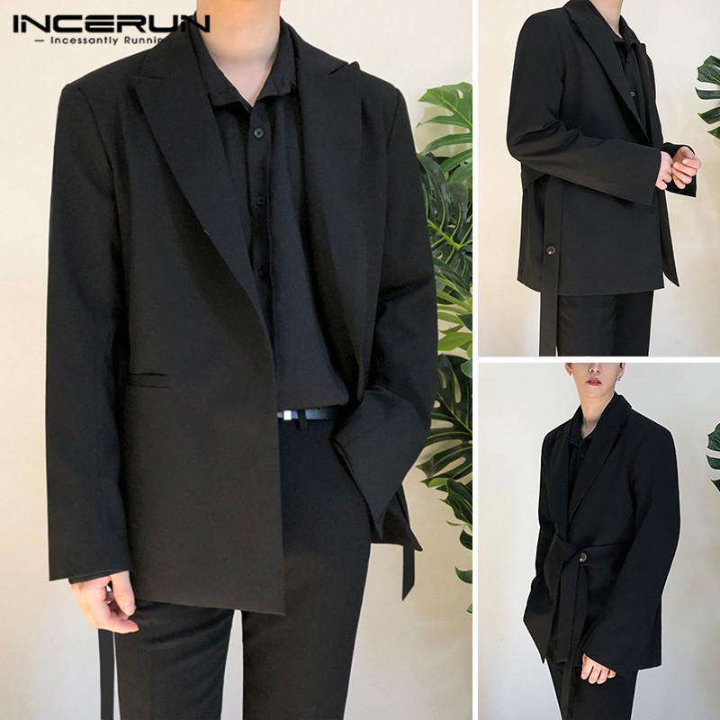 Áo khoác blazer INCERUN dài tay dáng rộng cá tính dành cho nam