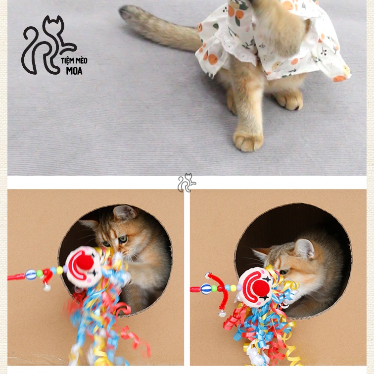 Câu mèo chú hề vui nhộn nhiều màu sắc - Đồ chơi cho mèo - Tiệm Mèo Moa