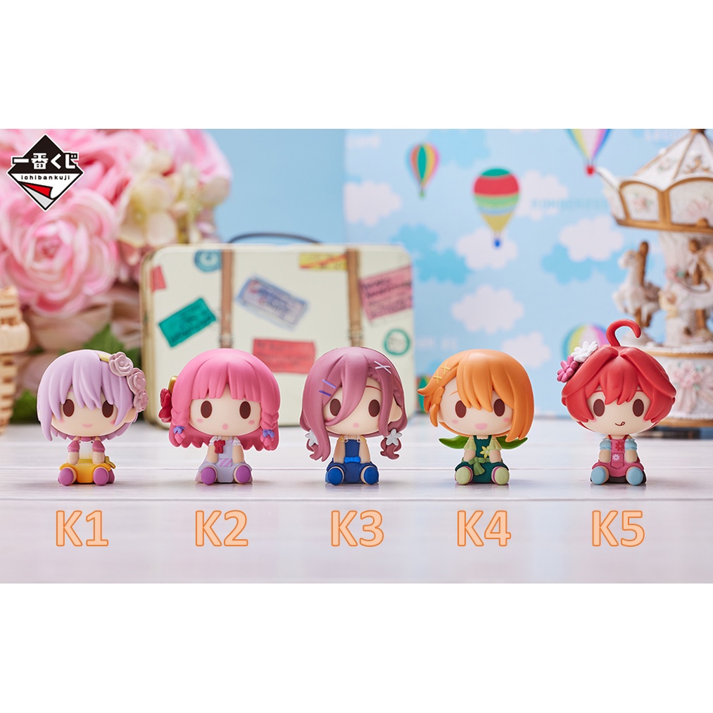 Tranh móc khóa và búp bê Gotoubun no Hanayome  Giải F đến L - ICHIBAN KUJI BANDAI