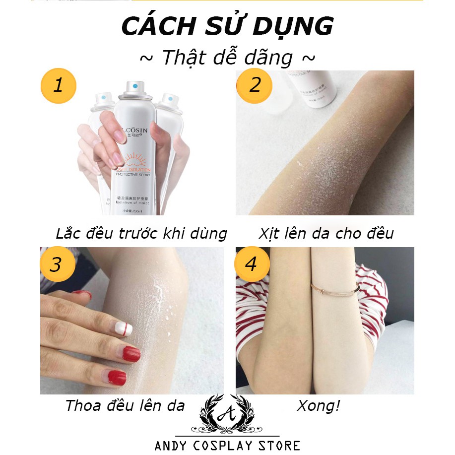 [CÓ SẴN] Xịt dưỡng da làm trắng tức thì Lcosin