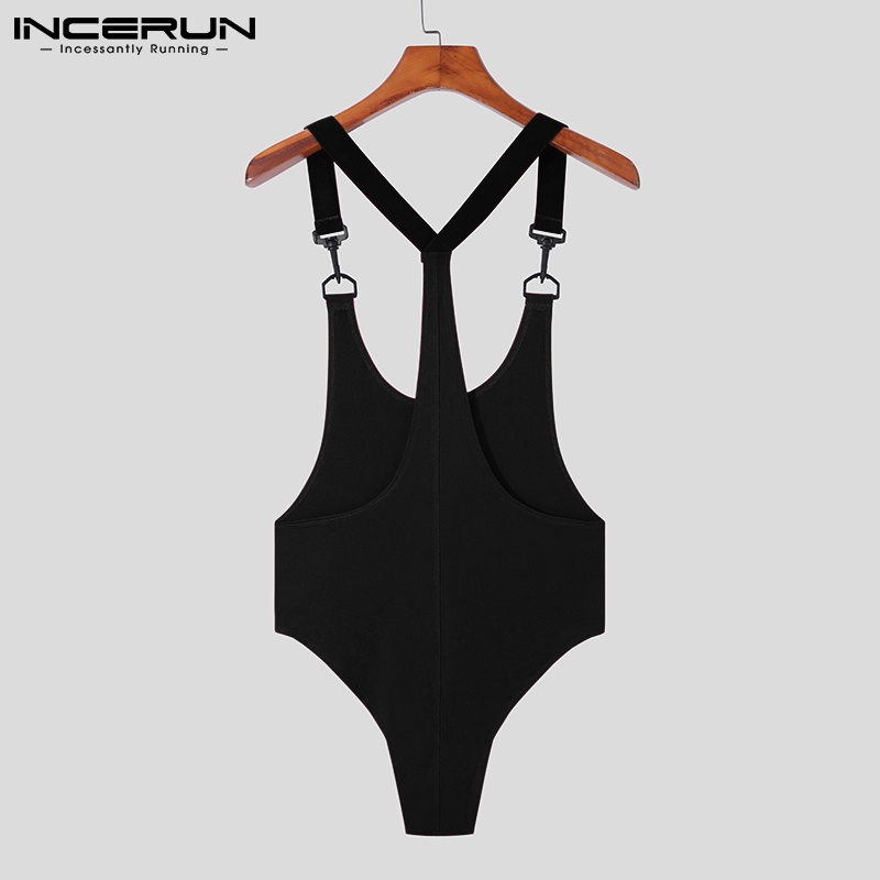 Áo liền quần Incerun không tay cổ chữ V khoét sâu quyến rũ thoáng mát dành cho nam