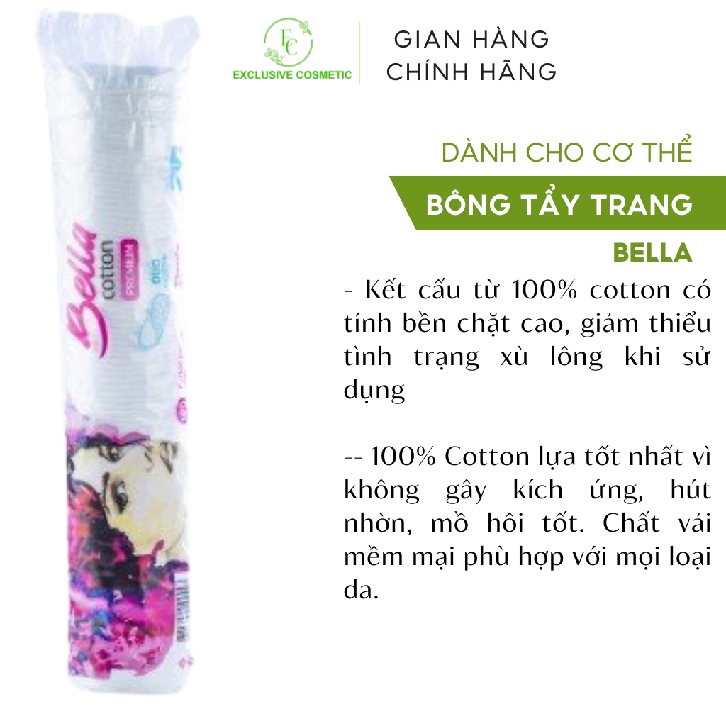 Bông Tẩy Trang Bella Cotton Premium (120 miếng)
