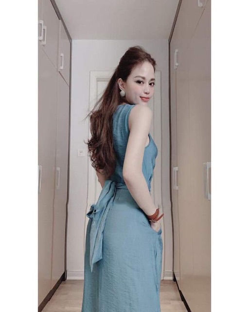 Váy suông sát nách nơ lưng