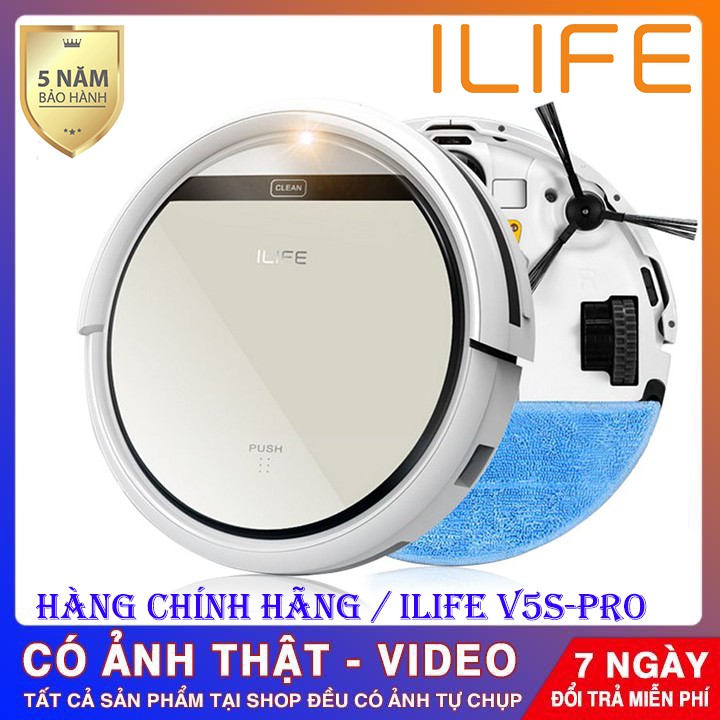 (BẢO HÀNH 5 NĂM)Máy Hút Bụi Robot Thông Minh Ilife V5s PRO,lực hút cực mạnh, siêu sạch,có chế độ lau nhà