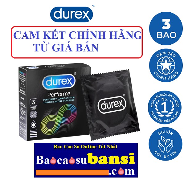 Bộ 5 Hộp 3 Cái Durex Performa Giá Chính Hãng 100%, Shopsuckhoe0982070701 Phân Phối Sĩ Toàn Quốc