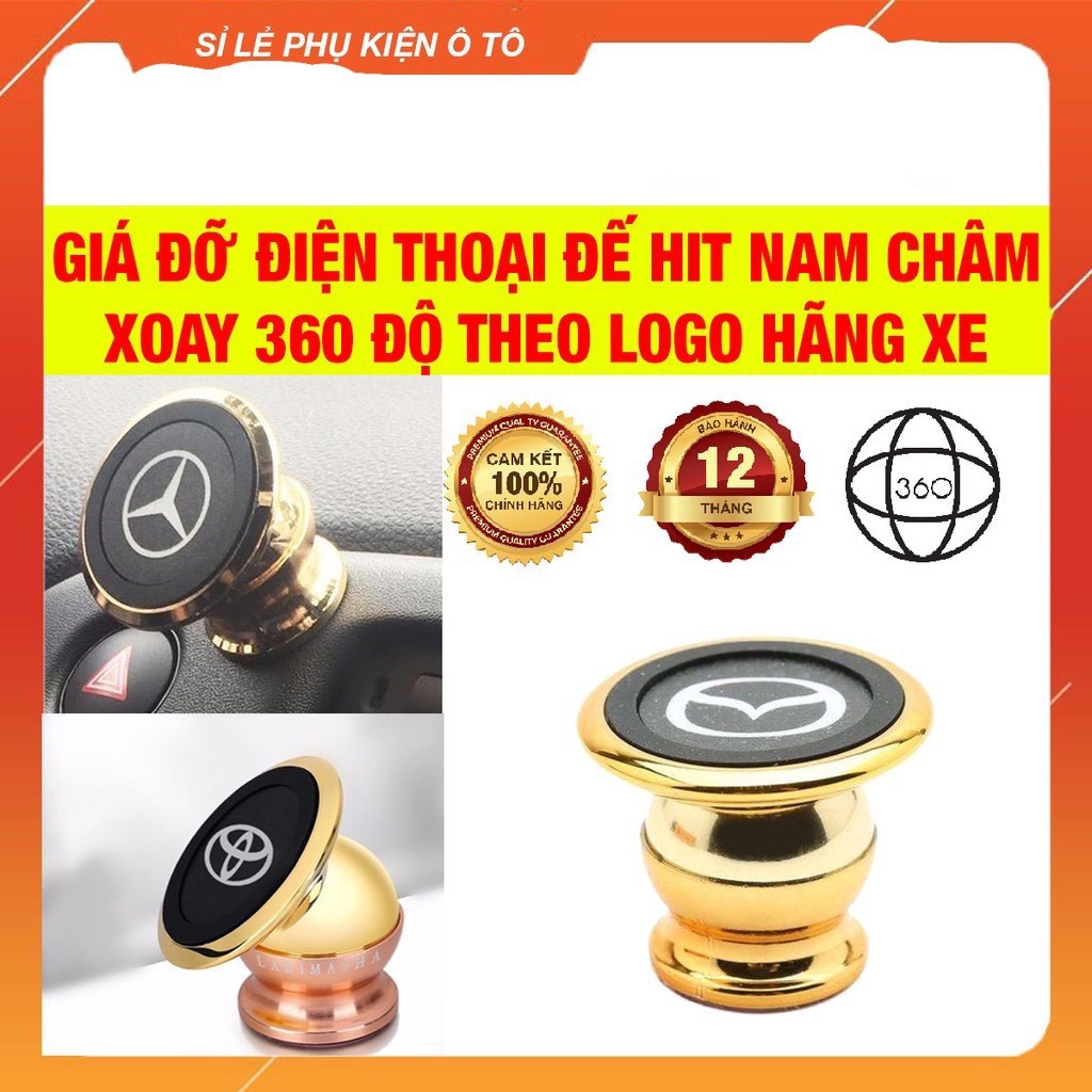 Giá đỡ để điện thoại hút nam châm xoay 360 độ chất liệu hợp kim lực hít siêu chắc chỉnh góc nhìn dùng trên ô tô xe hơi