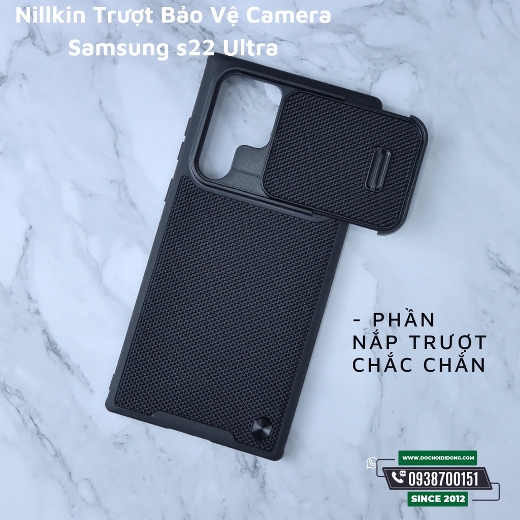 Ốp lưng Samsung S22 Ultra Nillkin trượt từ tính bảo vệ camera lưng vải