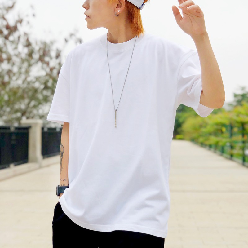 Áo Thun Unisex Áo Phông Trơn Nam Tay Ngắn, Phong cách Hàn Quốc Form Dáng Rộng Hai Màu Đen Trắng AP04 | BigBuy360 - bigbuy360.vn