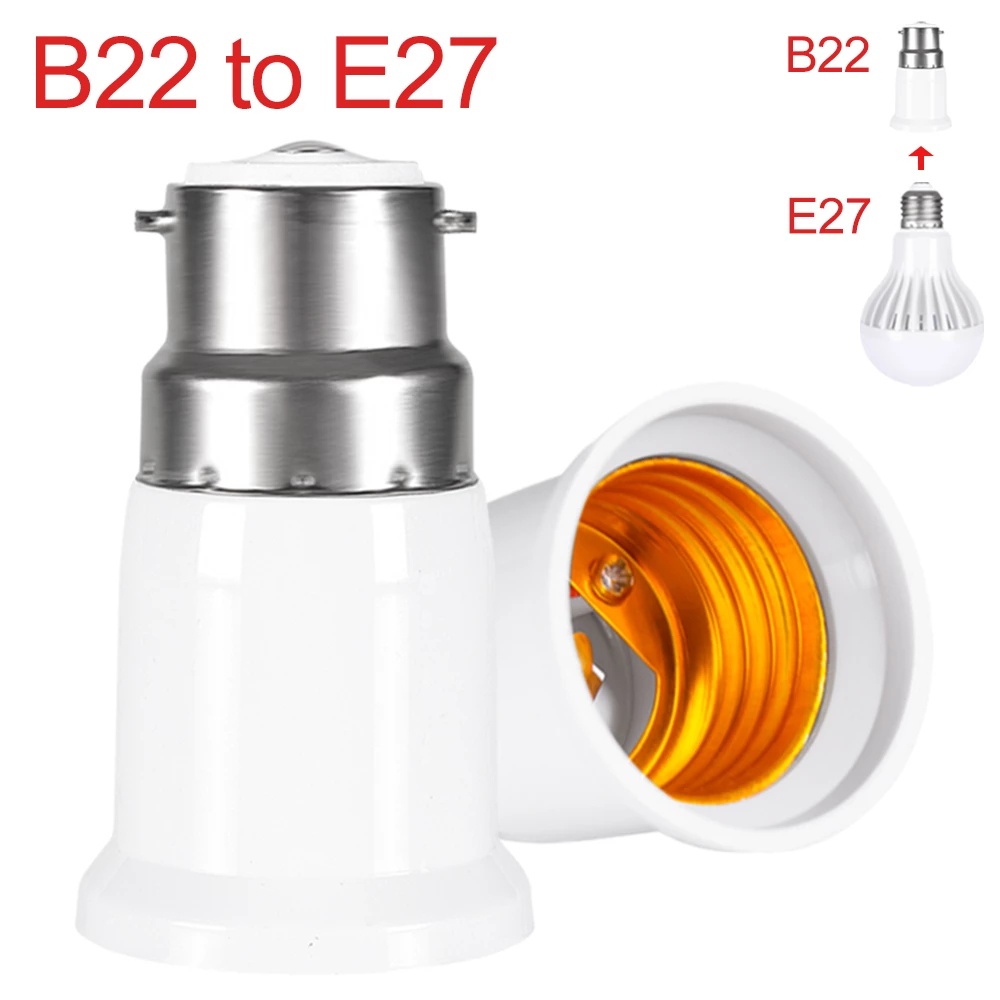 B22 To E27 Conversion Lamp Holder Adapter for Home Lighting Fixtures