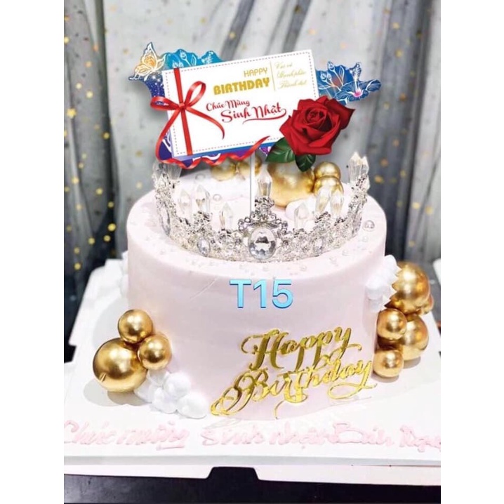 Trang trí bánh 1 sét 10 thẻ giấy phụ kiện bánh sinh nhật