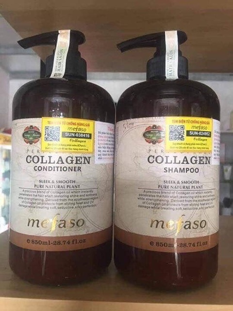 Cặp gội xả MEFASO collagen tem vàng chính hãng